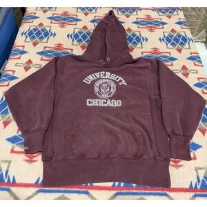 University Of Chicago Men's Sweatshirt‎ Vtg Champion Reverse Weave L 90s Hoodie